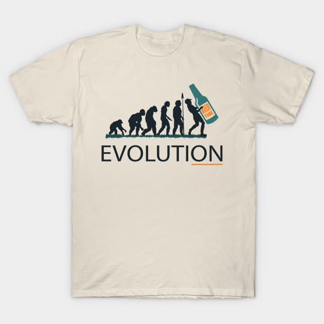 Beer Evolution T-Shirt T-Shirt by Drunken T-shirts